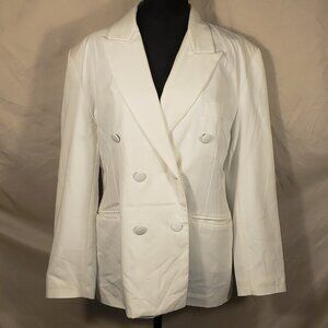 Magnum Mode Paris Women's White Double-Breasted Blazer 44